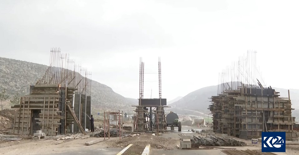 Renovation work by the KRG on the Pere-Khosh-Ava Yezidi shrine, Shekhan district, Kurdistan Region, April 8, 2022. (Photo: Kurdistan  24)